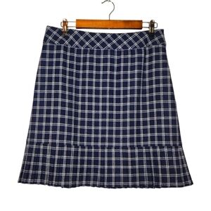 Pendleton Petite Navy Plaid Virgin Wool Skirt Size 12